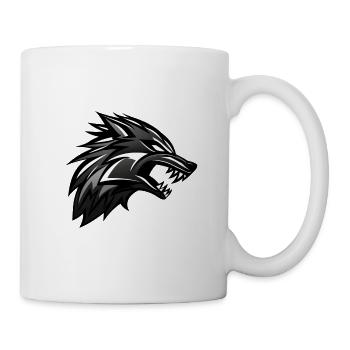 Wolf Emblem, Wilder Wolf, Wolfskopf - Tasse - Weiß - Rechts
