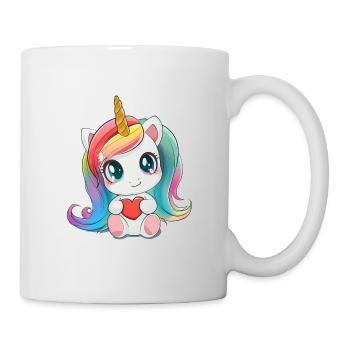 licorne et cœur - bébé licorne, idée cadeau enfant - Mug blanc - blanc - Droite