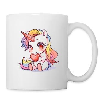 Shy Unicorn, Girl Birthday Gift, Animal - Mug - white - Right