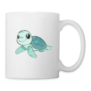 cute sea turtle, sea turtle drawing - Mug - white - Right