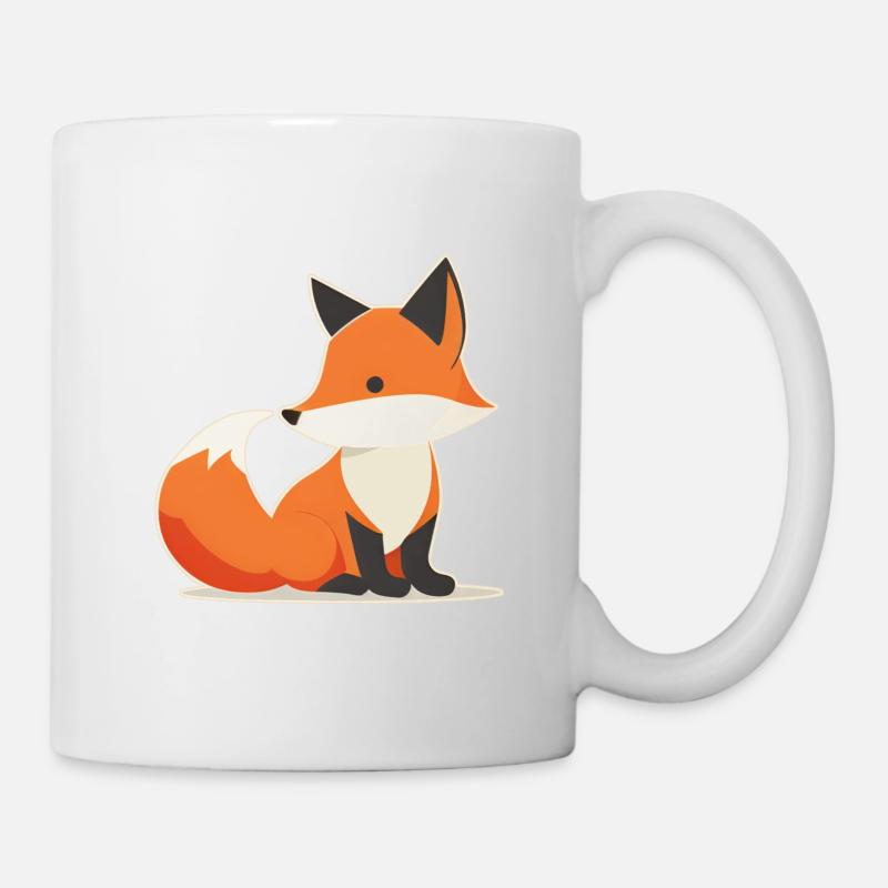 Logo de renard mignon, dessin de renard - Mug blanc - blanc