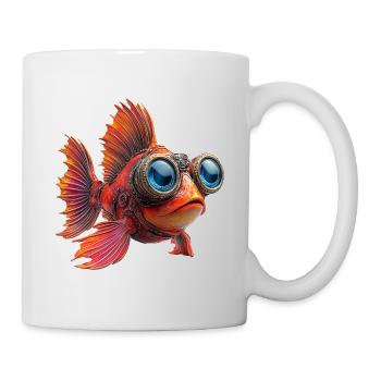 Drôle de poisson en combinaison de plongée - Mug blanc - blanc - Droite