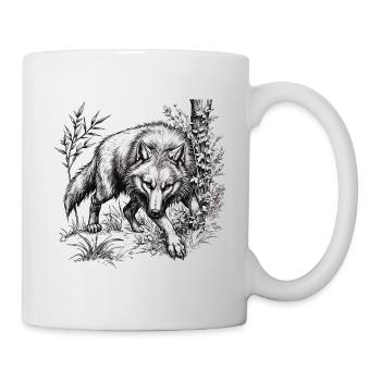 Wolf lurking - Mug - white - Right