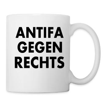 Antifa gegen rechts - Tasse - Weiß - Rechts