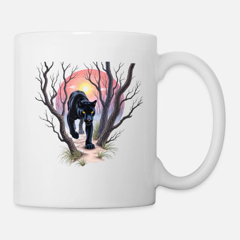 Panther auf der Jagd - Tasse - Weiß