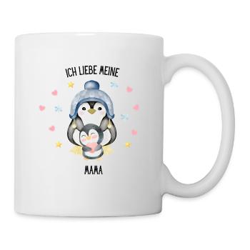 Ich liebe meine Mama Pinguin - Tasse - Weiß - Rechts