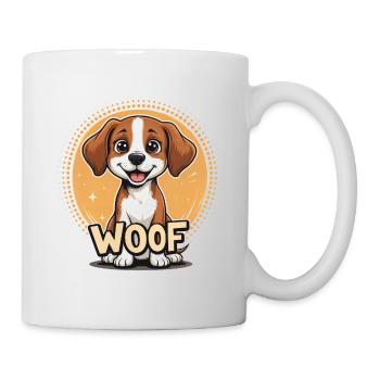 Dog says WOOF - Mug - white - Right