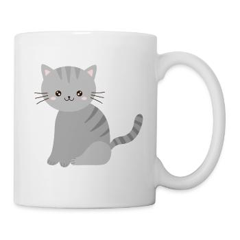 cute grey cat - Mug - white - Right