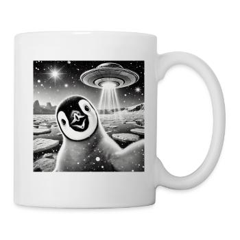 Drôle pingouin OVNI Alien Alien espace extra-atmosphérique - Mug blanc - blanc - Droite