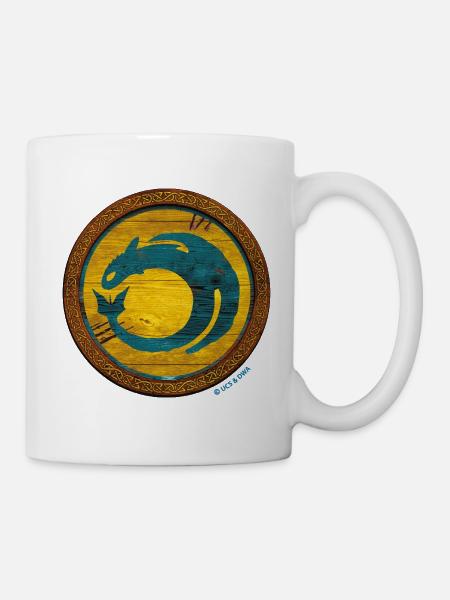 Drachenzähmen Leicht Gemacht Logo Auf Schild - Tasse - Weiß