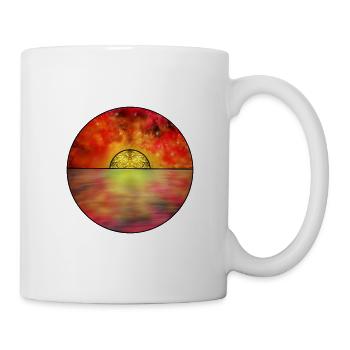 Kosmische Sonnenuntergangsszene - Tasse - Weiß - Rechts