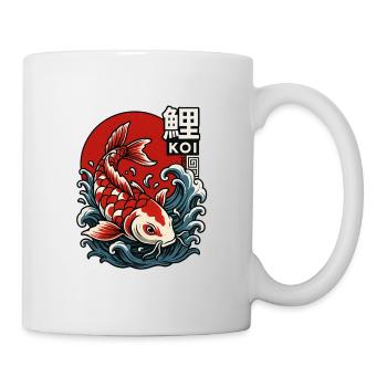 Japanese Koi Fish in Wave Style - Mug - white - Right