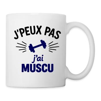 J’peux pas, j’ai muscu Sport Musculation - Mug blanc - blanc - Droite