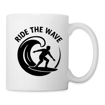 Riding the Wave Surfer Surf Surfing - Mug - white - Right