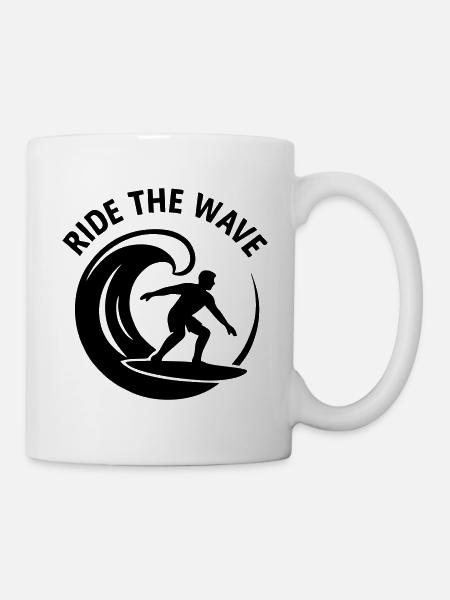Die Welle reiten Surfer Surf Surfen - Tasse - Weiß