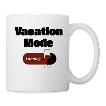 Mode vacances activé – Vin avec barre de chargement (sombre) - Mug blanc - blanc - Droite