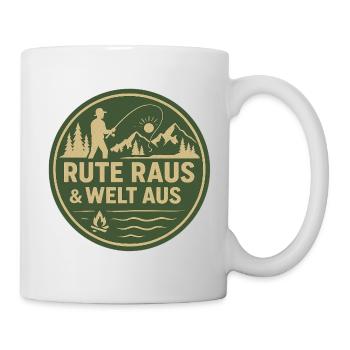 Rute Raus & Welt Aus Patch - Tasse - Weiß - Rechts