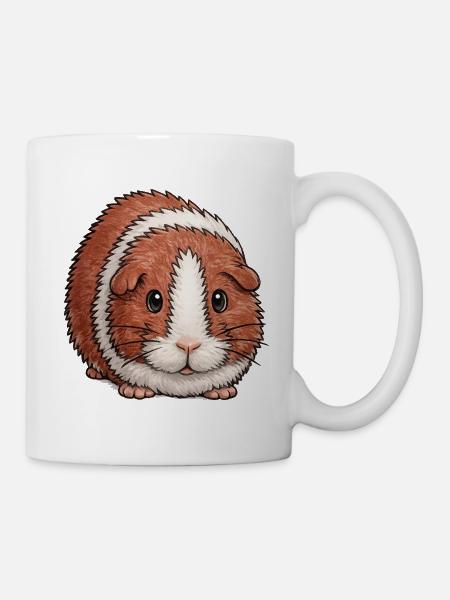 Meerschweinchen-Puff-Cartoon - Tasse - Weiß