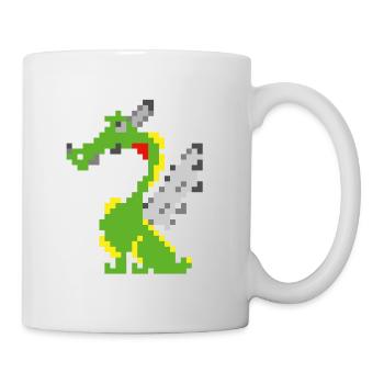 Pixel Drache, Game Design - Tasse - Weiß - Rechts