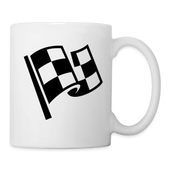 Flag Race Car Destination Motorcycle - Mug - white - Right