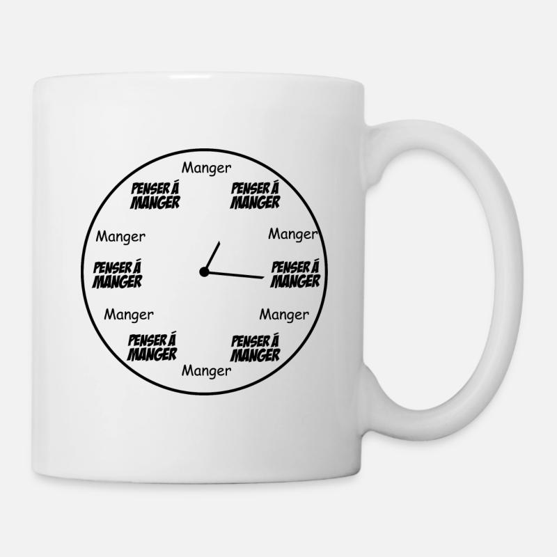Manger .. Penser à manger - Mug blanc - blanc