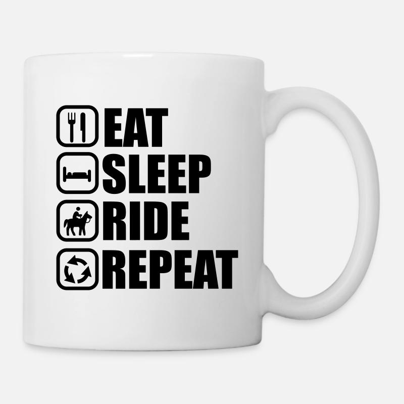 EAT SLEEP RIDE , Pferde - Tasse - Weiß