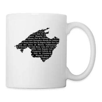 Mallorca Karte mit Orten Weiss - Tasse - Weiß - Rechts
