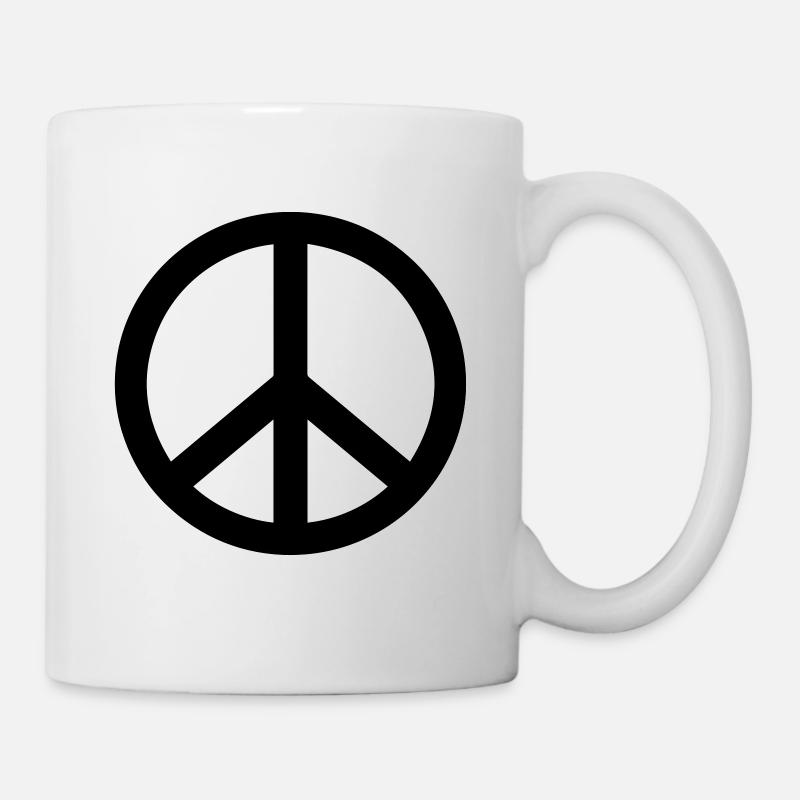 Frieden, Liebe und Glück - Tasse - Weiß