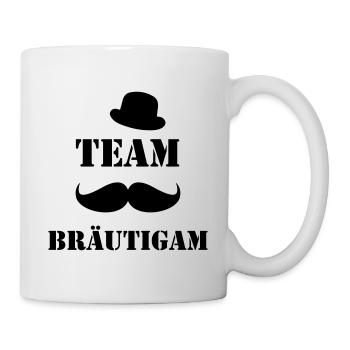 Team Bräutigam - JGA Junggesellenabschied Mustache - Tasse - Weiß - Rechts