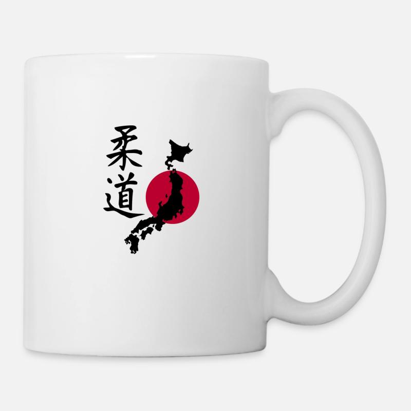 Judo avec la carte du Japon - Mug blanc - blanc