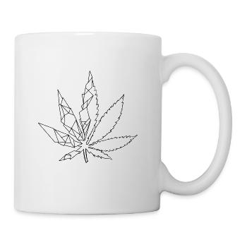 feuille de cannabis stylisée - Mug blanc - blanc - Droite