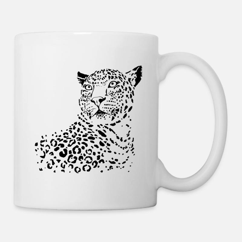 Wachsamer Leopard - Tasse - Weiß