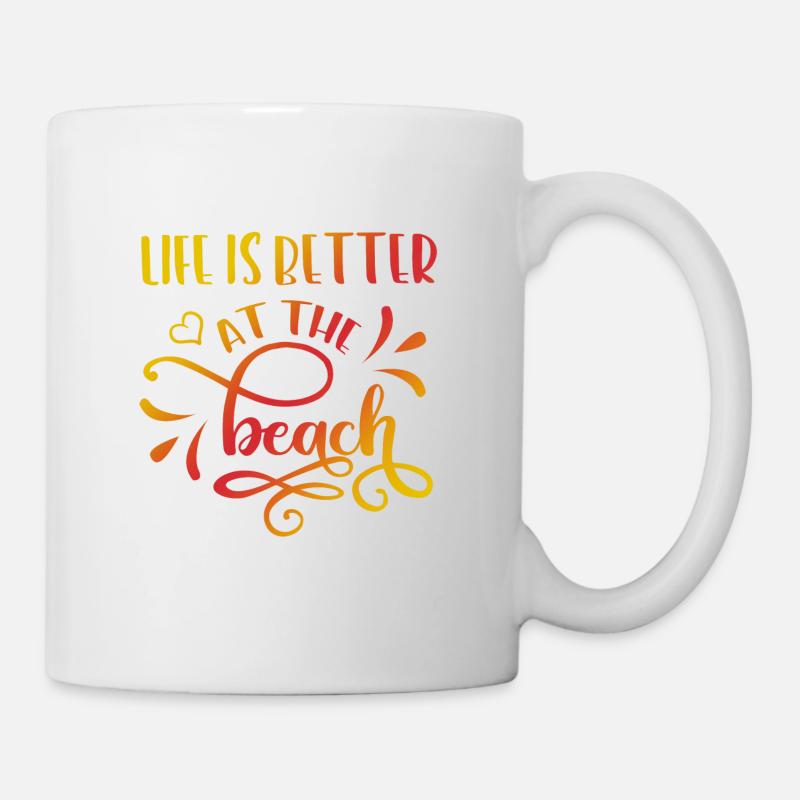 LA VIE EST MIEUX À LA PLAGE - Mug blanc - blanc