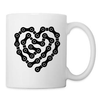 Coeur de maillons de la chaîne - Mug blanc - blanc - Droite