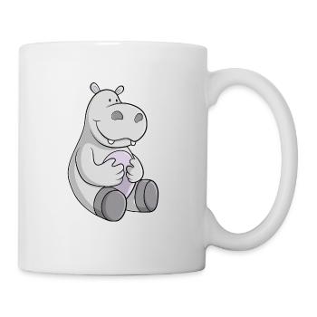 Happy cartoon hippo - Mug - white - Right
