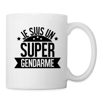 je suis un super gendarme - Mug blanc - blanc - Droite