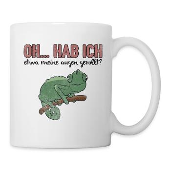 Lustiges Chamäleon > Augen Rollen > Reptilien - Tasse - Weiß - Rechts