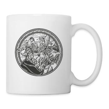 Odin avec ses corbeaux - Mug blanc - blanc - Droite
