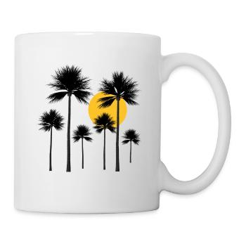 Palm trees, sun, summer and holidays in the South Seas - Mug - white - Right