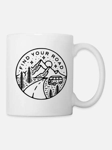 Camping Find your road - Tasse - Weiß