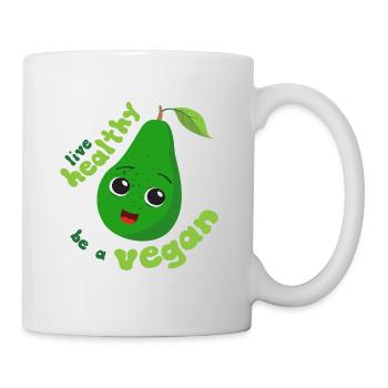 Lebe Gesund , sei ein Veganer , - Tasse - Weiß - Rechts