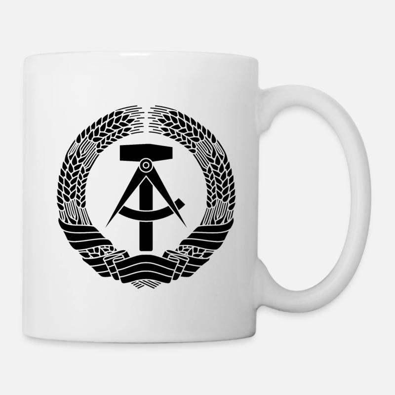 DDR Wappen (schwarz) - Tasse - Weiß