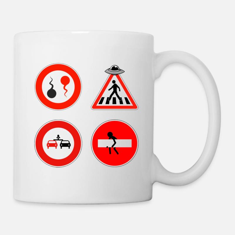 Panneaux Routiers - Mug blanc - blanc