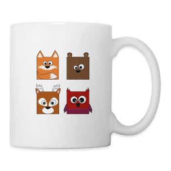 Fox bear owl deer - Mug - white - Right