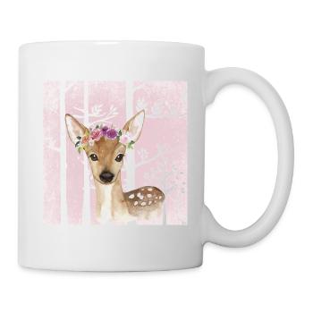 Wald Freunde im Rosa Märchenwald - Das süße Reh - Tasse - Weiß - Rechts