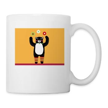 Funny nounours jaune noir - Mug blanc - blanc - Droite