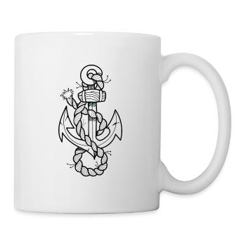Cooler Anker - Tasse - Weiß - Rechts