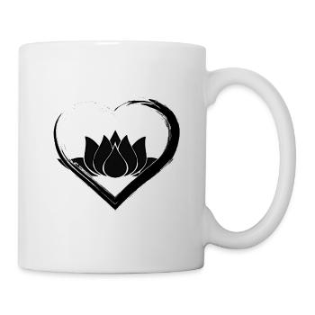 Coeur noir Lotus - Mug blanc - blanc - Droite