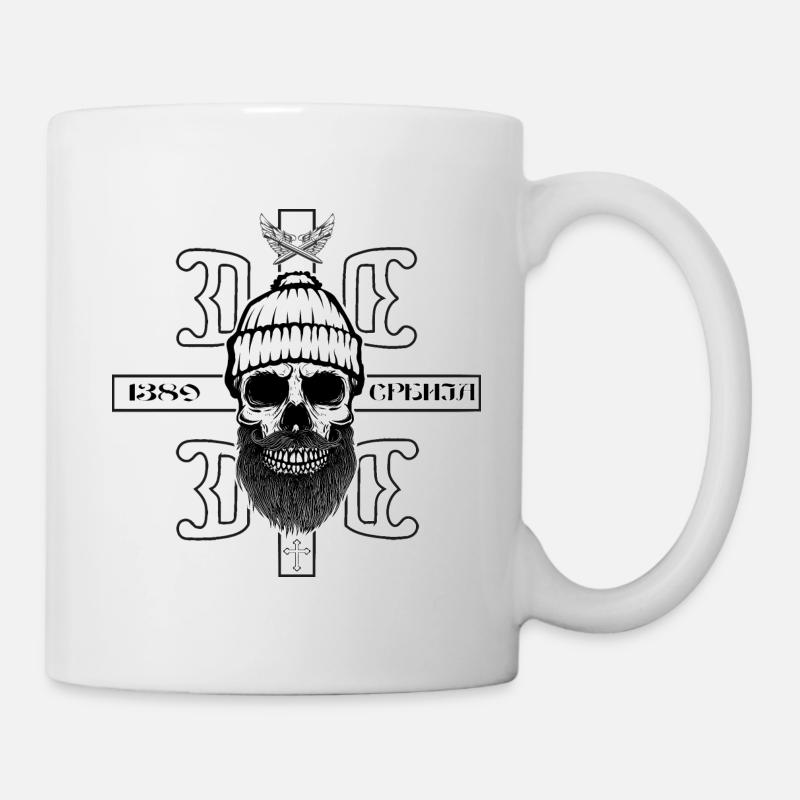 srbija skull 2 - Tasse - Weiß