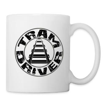 Tram Driver Round logo - Mug - white - Right